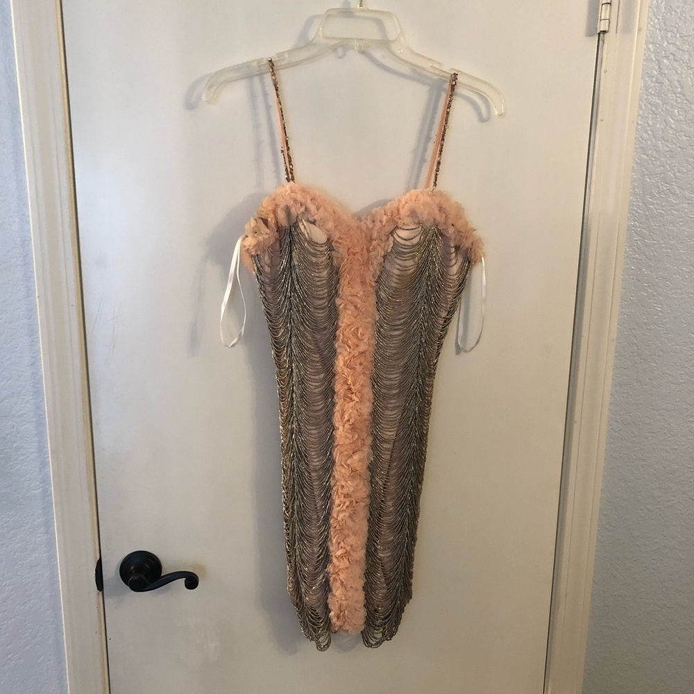 Mac Duggal mini dress fully beaded